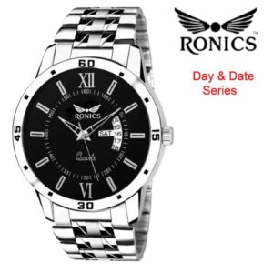 Trendy White Dial Stainless Steel Strap Analog Men’s Watch
