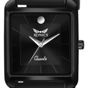Analog Black Dial Silver Stainless Steel Strap Men’s Watch